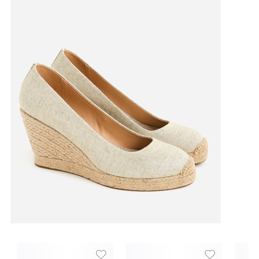 NWOT J. Crew Seville espadrille wedges in metallic canvas. Size 5.5 - Picture 3 of 16